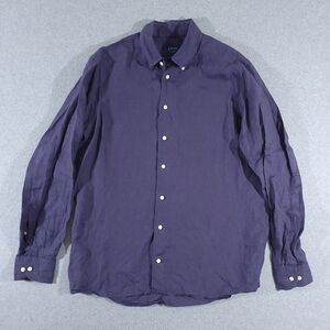 Eton 100% Linen Button Down Shirt Men's Large Purple Lightweight Contemporary